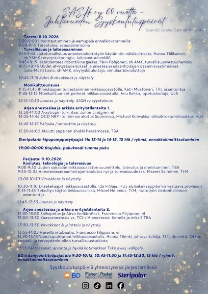 Syyskoulutuspäivät 2026 ilmoittautuminen auki!